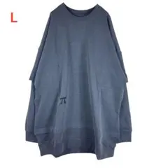 TEE LITRARY Lサイズ ブルーオーバーサイズトレーナー