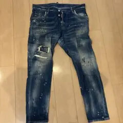 DSQUARED2 ダメージ加工 ストレッチ デニムパンツ 46 イタリア製 青