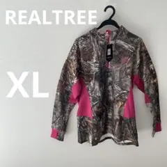 F-1-133REALTREE ジップ　トップス　裏起毛　XL（46/48）