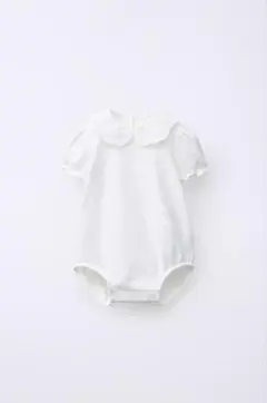 zarababy 刺繍襟付きボディスーツ