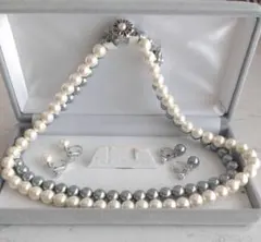 パール調・ネックレス・イヤリング・4点セット・冠婚葬祭・入学式・パーティー