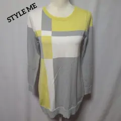お値下げ♪未使用☆STYLE ME♡幾何学模様 サマーニットセー長袖のサムネイル