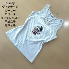 希少　Disney ミニー　レディース　タンクトップy2k 平成女子　姫ギャルのサムネイル