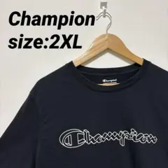 【US古着】チャンピオン 半袖シャツ Tシャツ センターロゴ 2XL