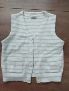 ジェラートピケ ベスト ベビー 80 90 ピンク ストライプ