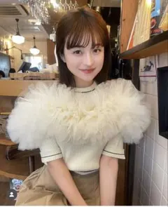 bibiy. ビビィ GISELLE TULLE KNIT チュールニット 白 - メルカリ
