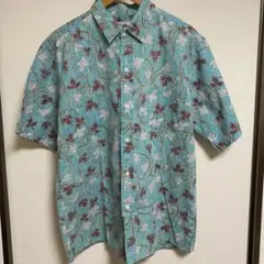 Reyn Spooner アロハシャツ XL アクアブルー