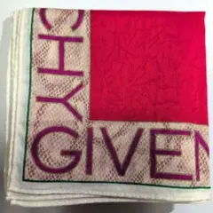 GIVENCHY ロゴ 総柄 ハンカチ 約47cm 赤 ジバンシィ ハンカチ 赤のサムネイル