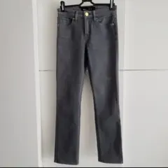 ユニクロ テーパードスキニージーンズ デニム グレー 23 低身長 丈短め
