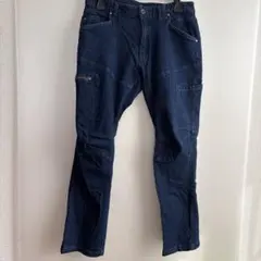 ワークマン FINE ASSIST ストレッチカーゴパンツ L インディゴ
