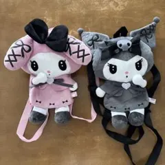 マイメロディ　クロミちゃん　真夜中のメロクロぬいぐるみリュック