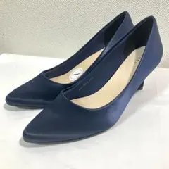 RANDA ランダ 走れるパンプス サテン ネイビー 23.5