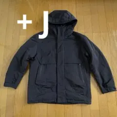 +J ハイブリッドダウンオーバーサイズパーカ サイズS ブラック