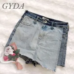 ジェイダ◆デニム ショートパンツ スカパン(S)ブルー カットオフ リメイク風