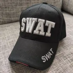 【新品未使用】SWAT ロゴ 刺繍 キャップ ブラック
