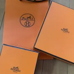 HERMES オレンジ ショップ袋とボックスセット