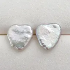 094ハートパール スタッドピアス★12mmシルバー925