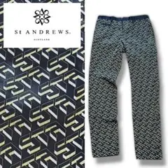 【未使用】定価4.1万円St ANDREWS STAキューブロゴジャガードパンツ 未使用】定価4.1万StANDREWS STAキューブロゴジャガードパンツLL
