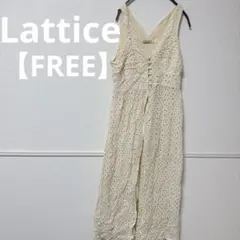 希少✨Lattice 【FREE】アイボリー 刺繍 キャミワンピース　ロング丈