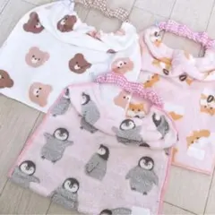おりこうエプロン 犬 ペンギン ハムスター ふわふわ 3枚 エプロン スタイ