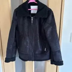 ZARA MAN ボア襟 合成皮革ジャケット