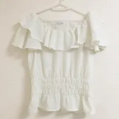 【earth music&ecology】 シフォンフリルトップス