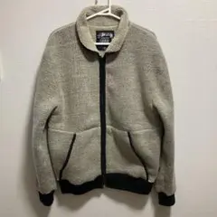 Stüssy フリースジャケット S ベージュ/ブラック　stussy