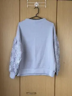 しまむら Mサイズ レース長袖トップス 紫 パープル