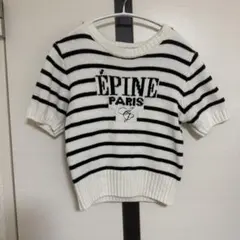 épine ボーダー 半袖ニット