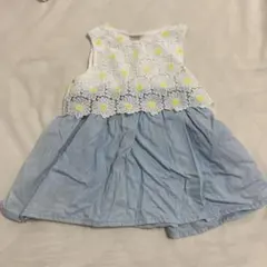 花柄刺繍付きワンピース 90センチ プティマイン