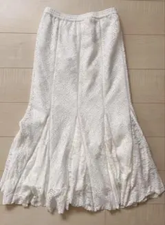 スローブイエナ　レースパネルスカート ホワイト　36