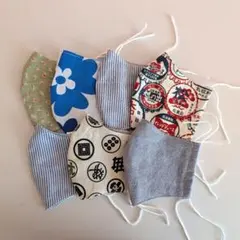ハンドメイド　お得品　布マスク　マスク　7枚セット　和柄　ストライプ　おしゃれのサムネイル