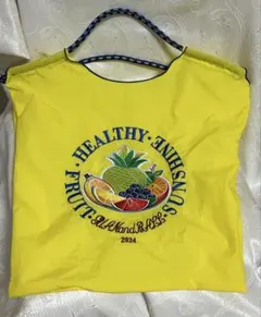 美品★フルーツ刺繍エコバッグ★果物刺繍柄