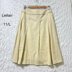 レリアン Leilian フレアスカート ひざ丈 上 きれいめ レース イエローのサムネイル