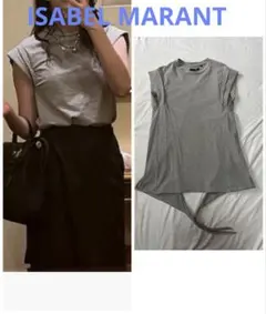 ISABEL MARANTイザベルマランバックラインスリットロールアップTシャツのサムネイル