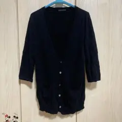 HARE ネイビー 薄手カーディガン S 七分袖のサムネイル