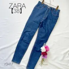 ザラ　スキニーパンツ　美シルエット　ストレッチパンツ　ZARA ブルー【38】M
