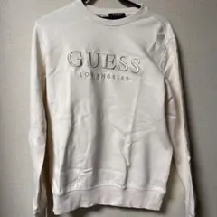 GUESS ゲス グレー ロゴ刺繍 クルーネック トレーナー L - メルカリ