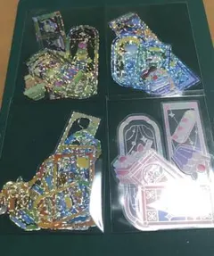 シール ステッカー コラージュ 素材 おすそ分け ステンドグラス風