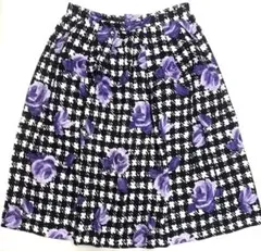 花柄　ヴィンテージ スカート　チェック