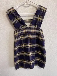 チェック柄 ジャンバースカート 90cm