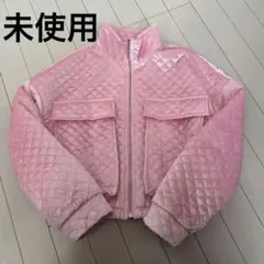 未使用ピンク キルティング クロップドジャケット