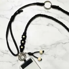 【ブラック】スマホショルダー スマホストラップ パラコード ss06