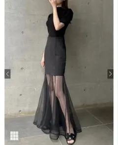 GRL 異素材チュールマーメイドスカート[gm639]