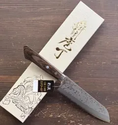 増谷刃物 訓平作 三徳包丁 VG10ステンレス 積層（彩流）口金有 レッド