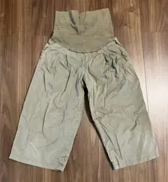 良品計画 マタニティ ワイドパンツ カーキ Sサイズのサムネイル