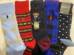 ポロ ラルフローレンのメンズソックス、5足セット25-27cm、新品