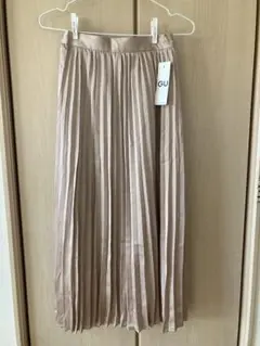 GU ベージュ プリーツロングスカート　Sサイズ