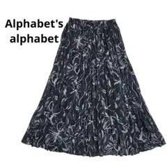 美品！アルファベッツアルファベット プリーツスカート 花柄フラワー ウエストゴムのサムネイル