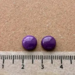 天然石パープルクォーツァイト　ルース　カボション　約8mm 2個　PQT_02